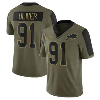 Buffalo Bills Men's Ed Oliver Limited 2021 Salute To Service Jersey - Olive
