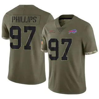 Buffalo Bills Men's Jordan Phillips Limited 2022 Salute To Service Jersey - Olive