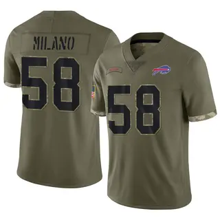 Buffalo Bills Men's Matt Milano Limited 2022 Salute To Service Jersey - Olive