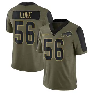 Buffalo Bills Men's Mike Love Limited 2021 Salute To Service Jersey - Olive