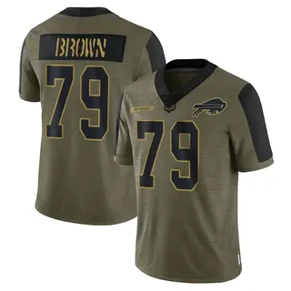 Buffalo Bills Men's Spencer Brown Limited 2021 Salute To Service Jersey - Olive