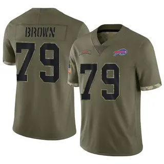 Buffalo Bills Men's Spencer Brown Limited 2022 Salute To Service Jersey - Olive