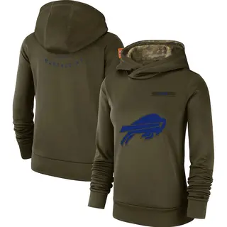 Buffalo Bills Women's 2018 Salute to Service Team Logo Performance Pullover Hoodie - Olive