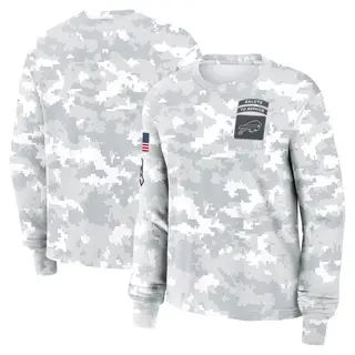 Buffalo Bills Women's 2024 Salute To Service Long Sleeve T-Shirt - Arctic Camo