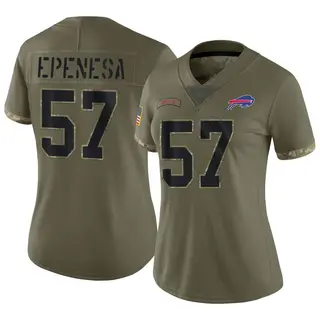 Buffalo Bills Women's AJ Epenesa Limited 2022 Salute To Service Jersey - Olive