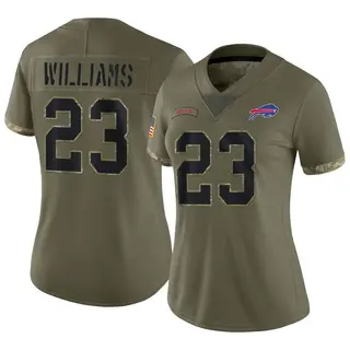 Buffalo Bills Women's Aaron Williams Limited 2022 Salute To Service Jersey - Olive