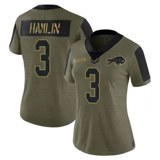 Buffalo Bills Women's Damar Hamlin Limited 2021 Salute To Service Jersey - Olive