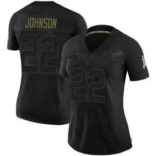 Buffalo Bills Women's Duke Johnson Limited 2020 Salute To Service Jersey - Black