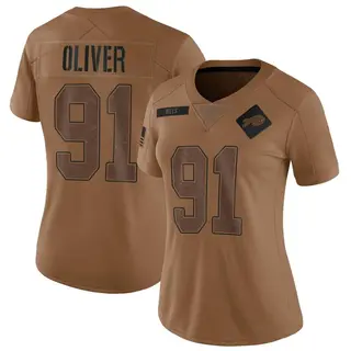 Buffalo Bills Women's Ed Oliver Limited 2023 Salute To Service Jersey - Brown