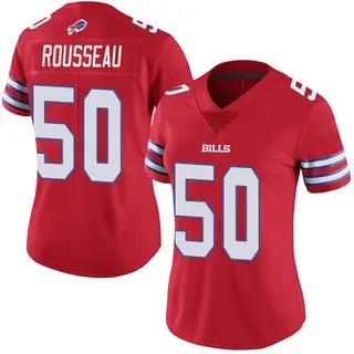 Buffalo Bills Women's Greg Rousseau Limited Color Rush Vapor Untouchable Jersey - Red