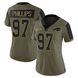 Buffalo Bills Women's Jordan Phillips Limited 2021 Salute To Service Jersey - Olive