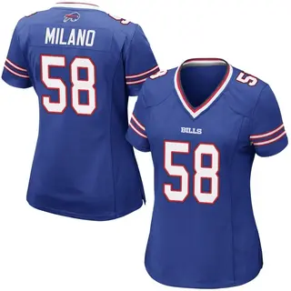 Buffalo Bills Women's Matt Milano Game Team Color Jersey - Royal Blue