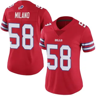 Buffalo Bills Women's Matt Milano Limited Color Rush Vapor Untouchable Jersey - Red