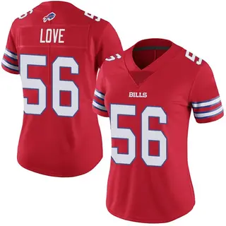 Buffalo Bills Women's Mike Love Limited Color Rush Vapor Untouchable Jersey - Red