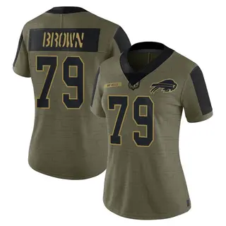 Buffalo Bills Women's Spencer Brown Limited 2021 Salute To Service Jersey - Olive