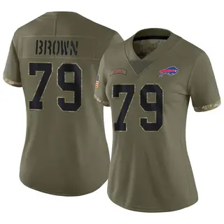 Buffalo Bills Women's Spencer Brown Limited 2022 Salute To Service Jersey - Olive