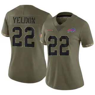 Buffalo Bills Women's T.J. Yeldon Limited 2022 Salute To Service Jersey - Olive