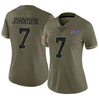 Buffalo Bills Women's Taron Johnson Limited 2022 Salute To Service Jersey - Olive