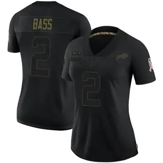 Buffalo Bills Women's Tyler Bass Limited 2020 Salute To Service Jersey - Black