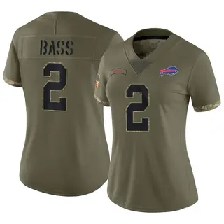 Buffalo Bills Women's Tyler Bass Limited 2022 Salute To Service Jersey - Olive