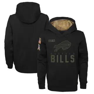 Buffalo Bills Youth 2020 Salute to Service Pullover Performance Hoodie - Black