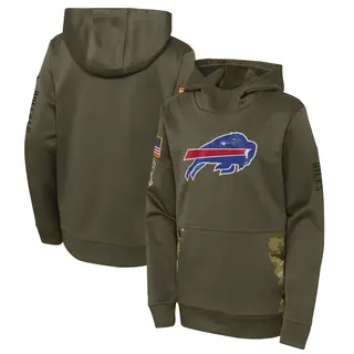 Buffalo Bills Youth 2022 Salute To Service Performance Pullover Hoodie - Olive