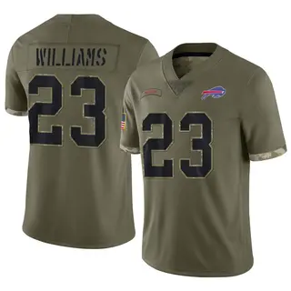 Buffalo Bills Youth Aaron Williams Limited 2022 Salute To Service Jersey - Olive