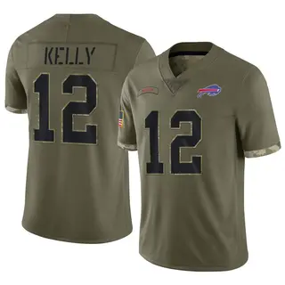 Buffalo Bills Youth Jim Kelly Limited 2022 Salute To Service Jersey - Olive