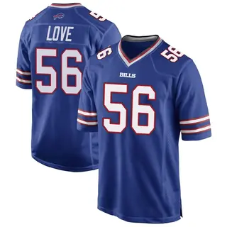 Buffalo Bills Youth Mike Love Game Team Color Jersey - Royal Blue