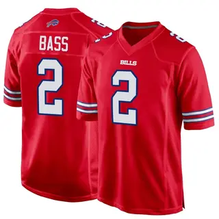 Buffalo Bills Youth Tyler Bass Game Alternate Jersey - Red